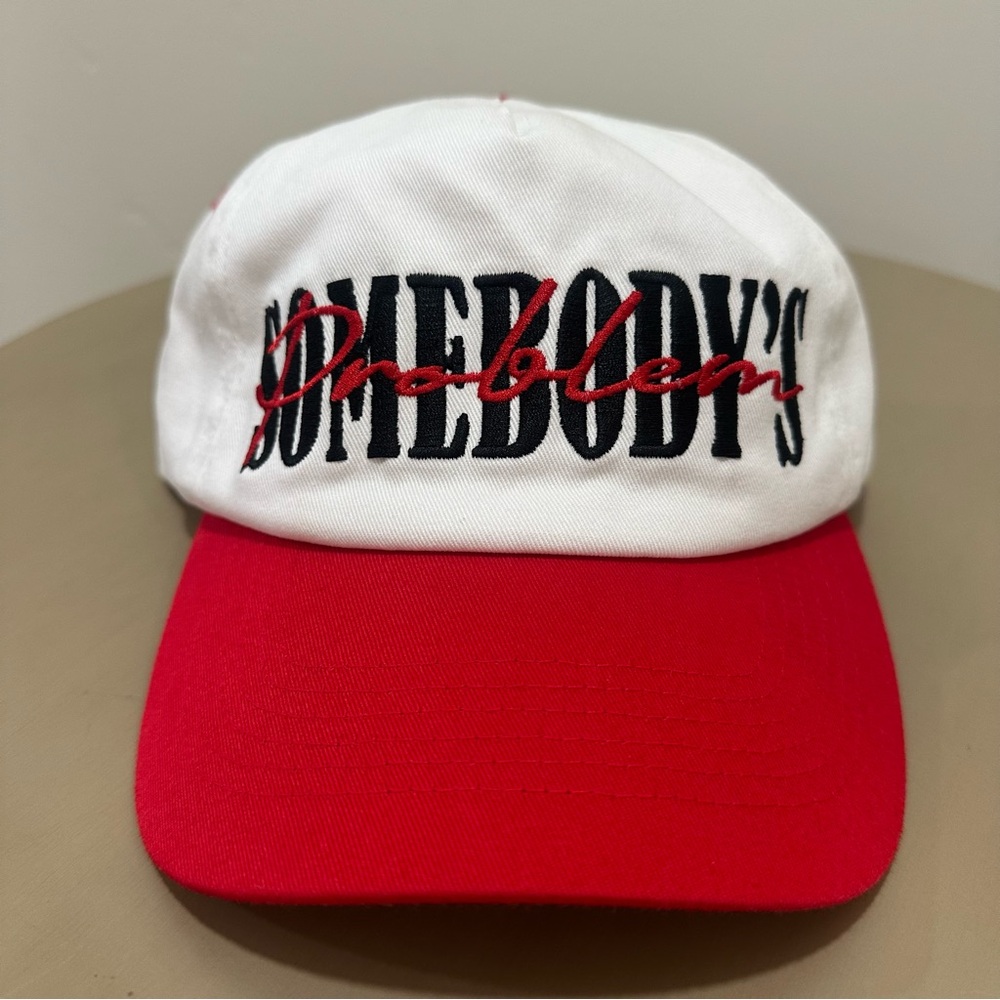 White And Red Somebody's Problem Cap - image 1